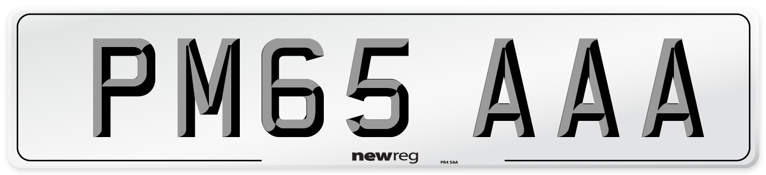 PM65 AAA Number Plate from New Reg
